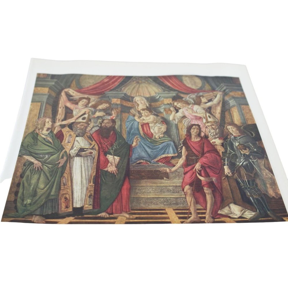 Botticelli Print The Madonna With Six Saints Vintage 89160 1969